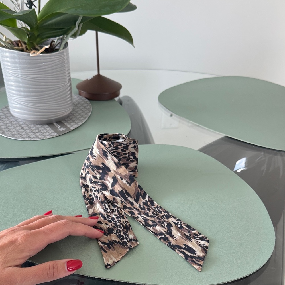 Zimmermann Leopard Print Skinny Cotton Scarf